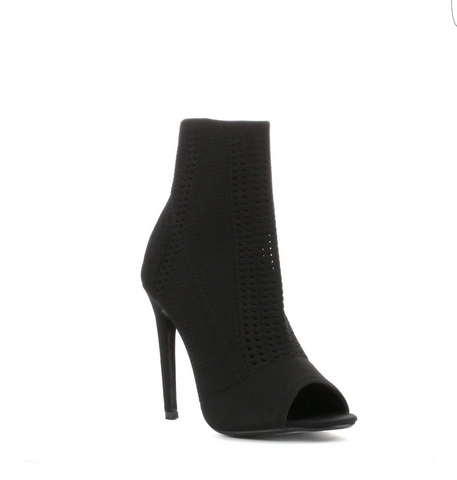 Black peep toe bootie